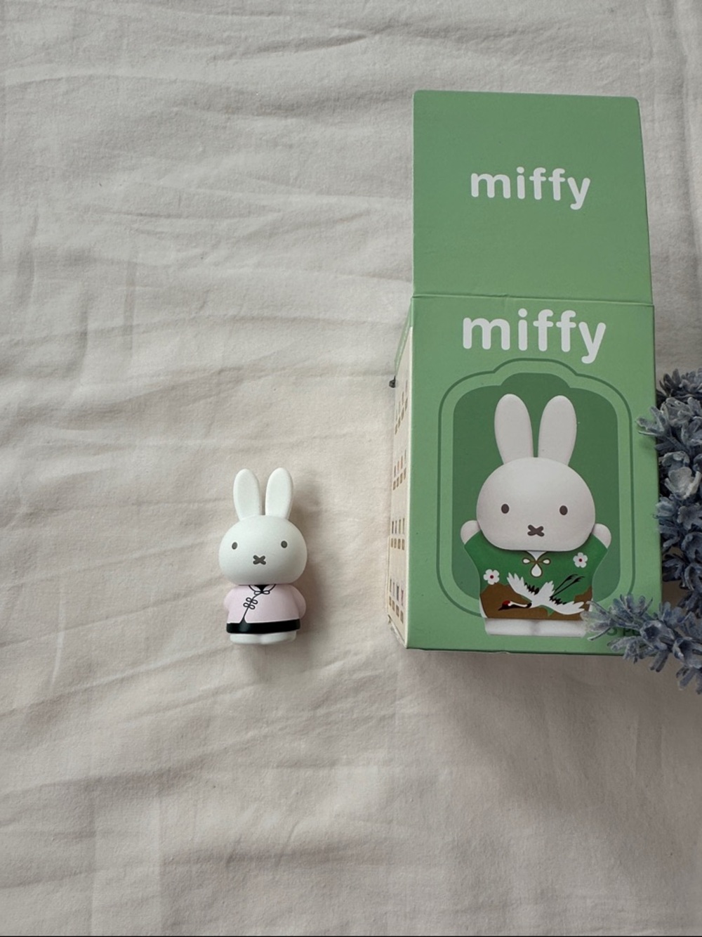 miffy white pink vinyl bunny figure with green box